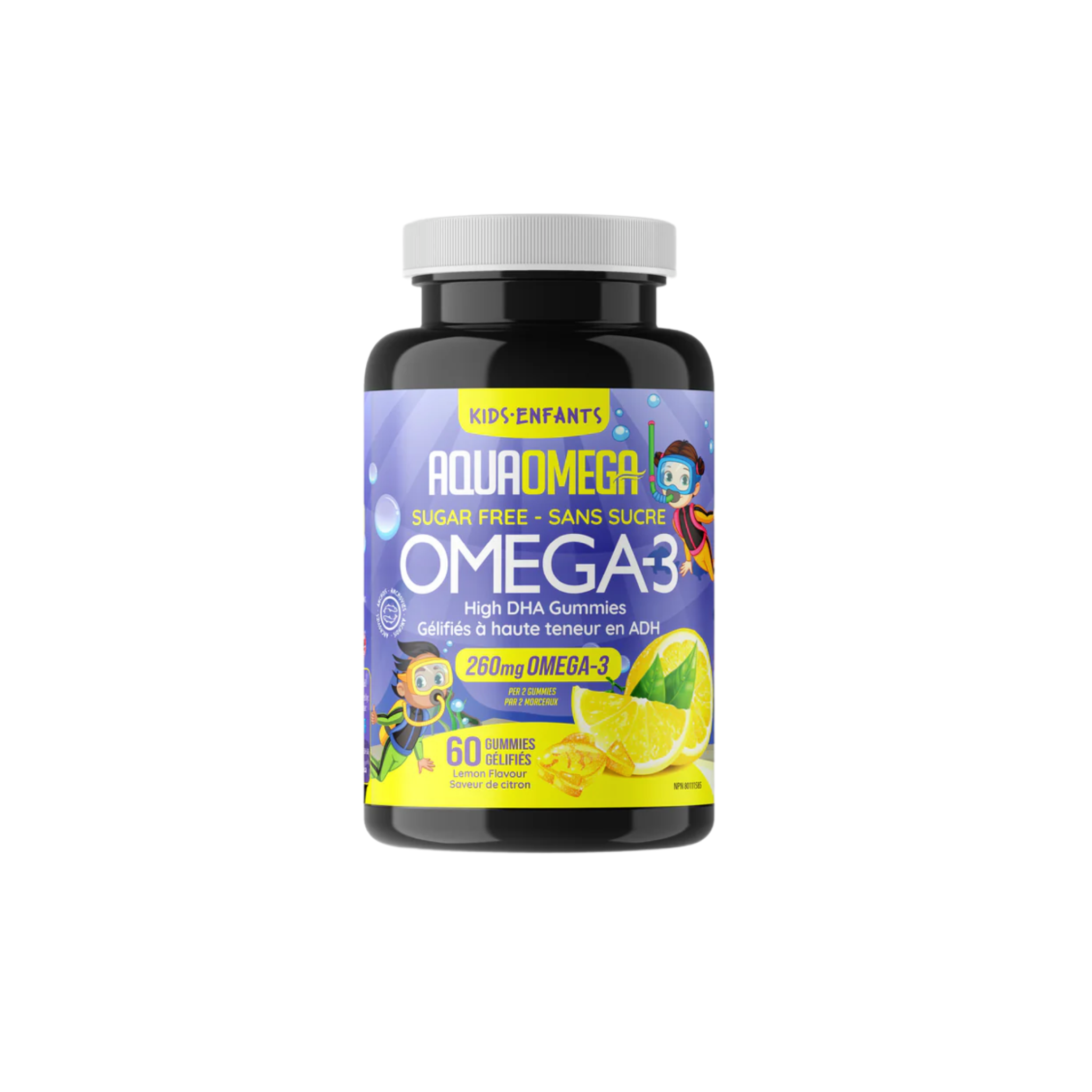 AquaOmega Kids Gummies DHA, Lemon