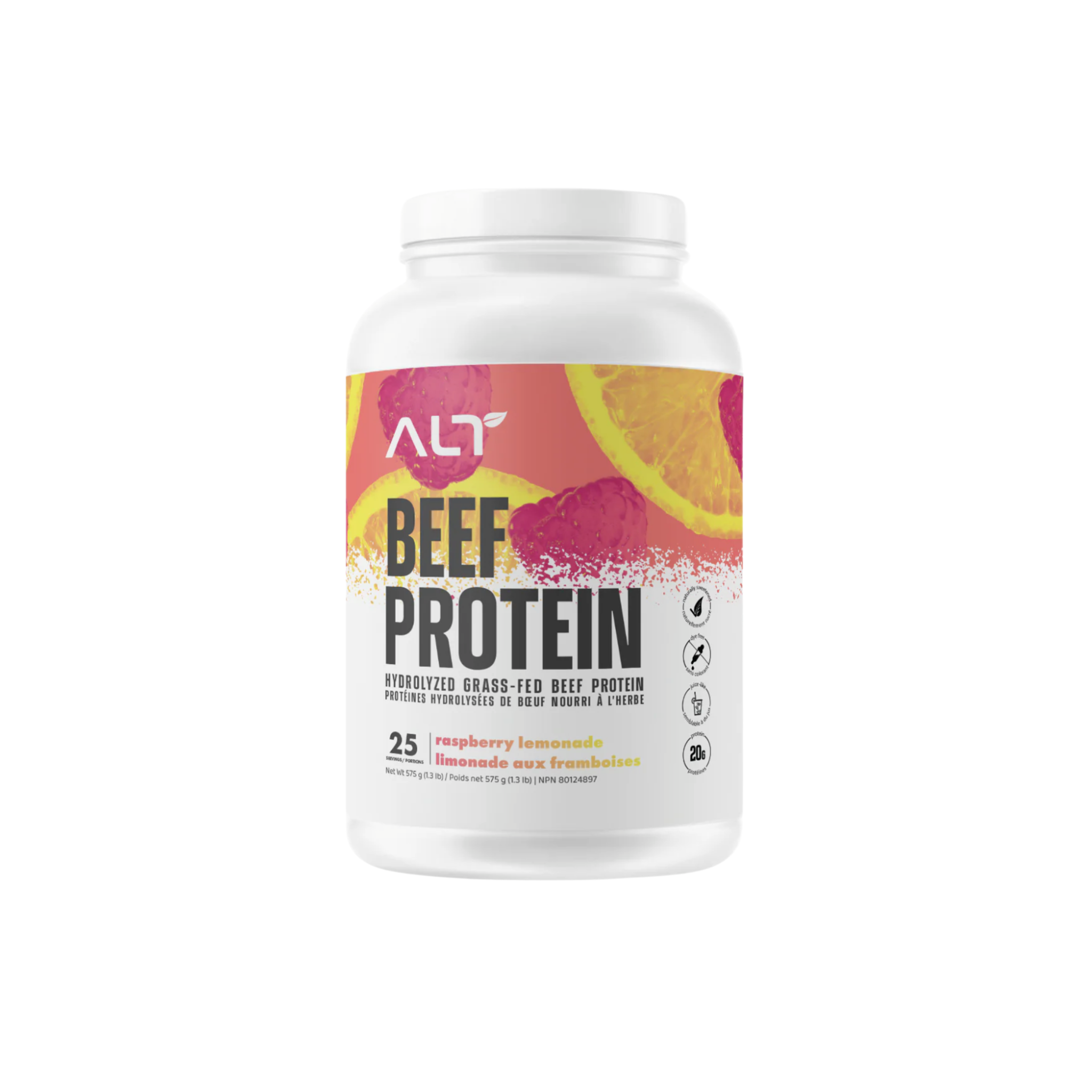 ALT Grass Fed Beef protein Isolate, Raspberry Lemonade - 25 Servings