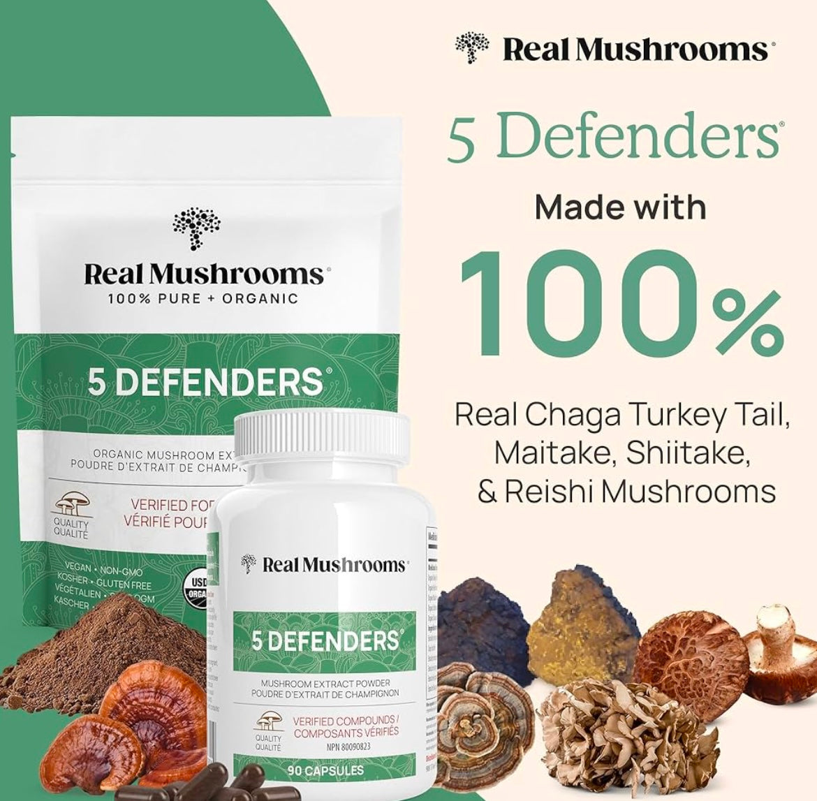 Real Mushrooms 5 Defenders Powder 45g