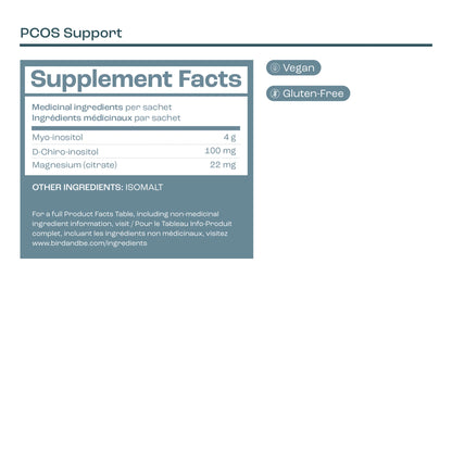 Bird&Be PCOS Support Myo-Inositol + D-Chiro-Inositol Powder