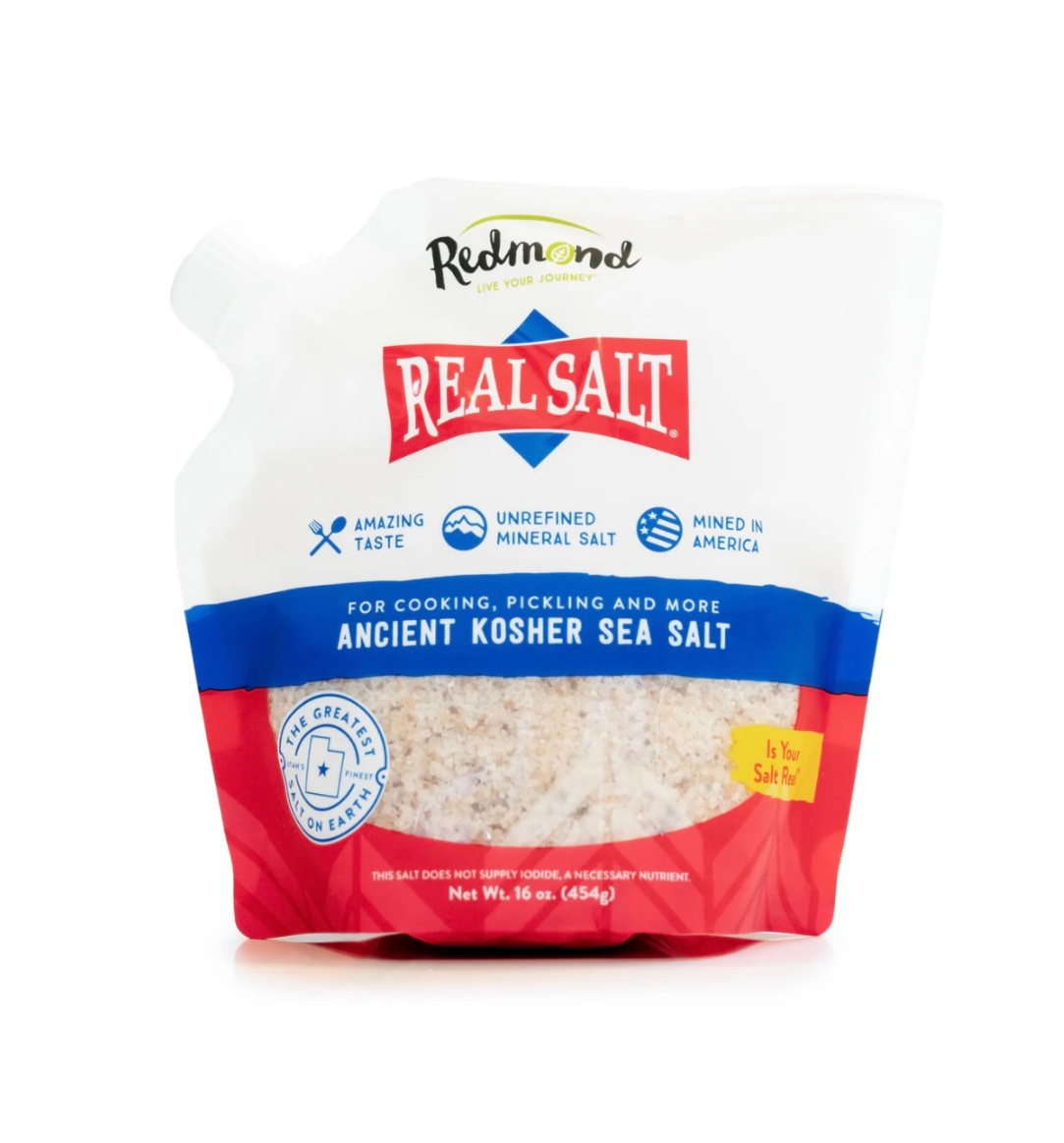 unrefined kosher salt with natural trace minerals for hydration