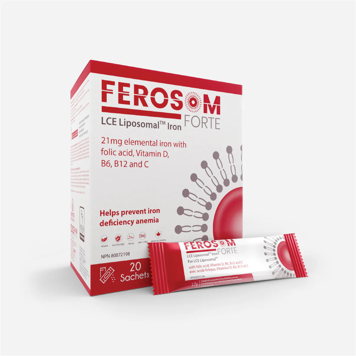Ferosom Forte LCE Liposomal Iron (20 Sachets)