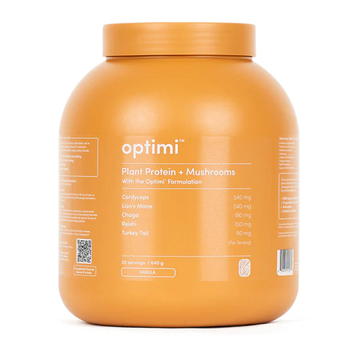 Optimi Plant Protein (Vanilla) Vegan Protein with 5 Functional Mushrooms