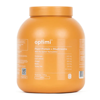 Optimi Plant Protein (Vanilla) Vegan Protein with 5 Functional Mushrooms