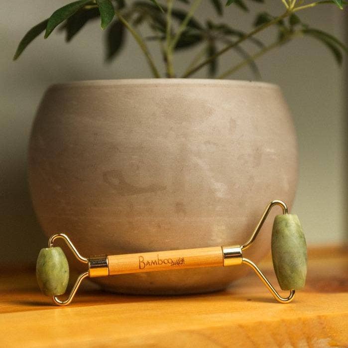 Bamboo Facial Massage Roller | Self Care Holiday Bestseller: Rose Quartz