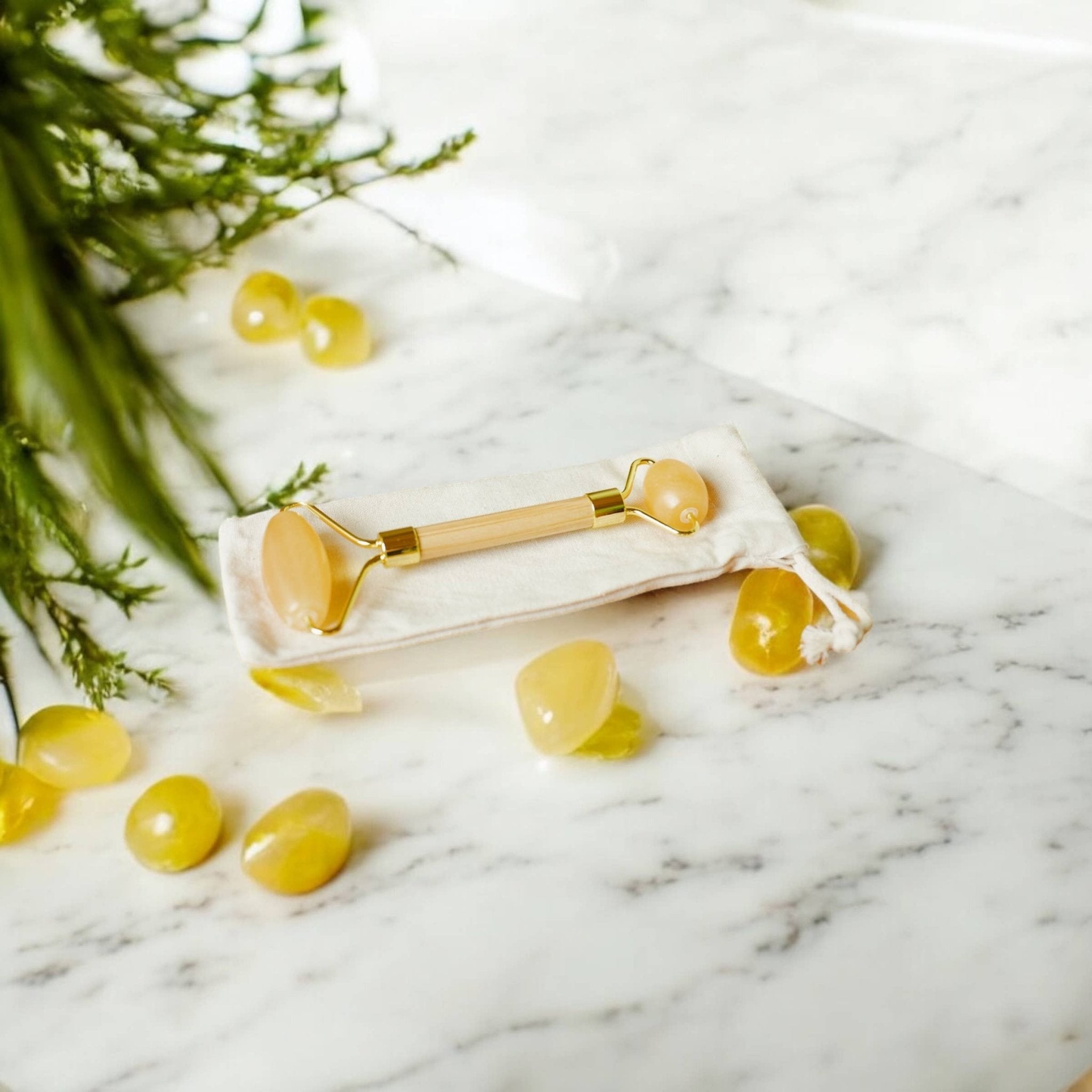 Bamboo Facial Massage Roller | Self Care Holiday Bestseller: White Jade