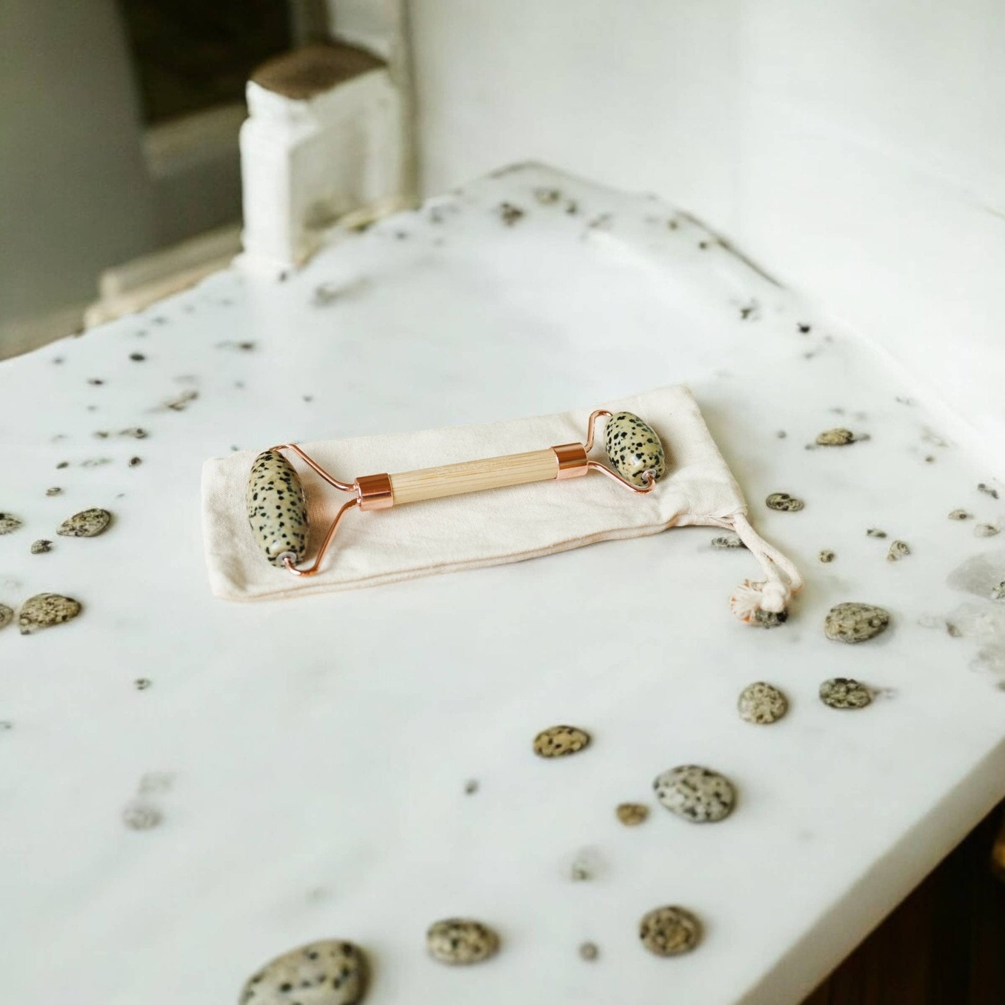 Bamboo Facial Massage Roller | Self Care Holiday Bestseller: White Jade