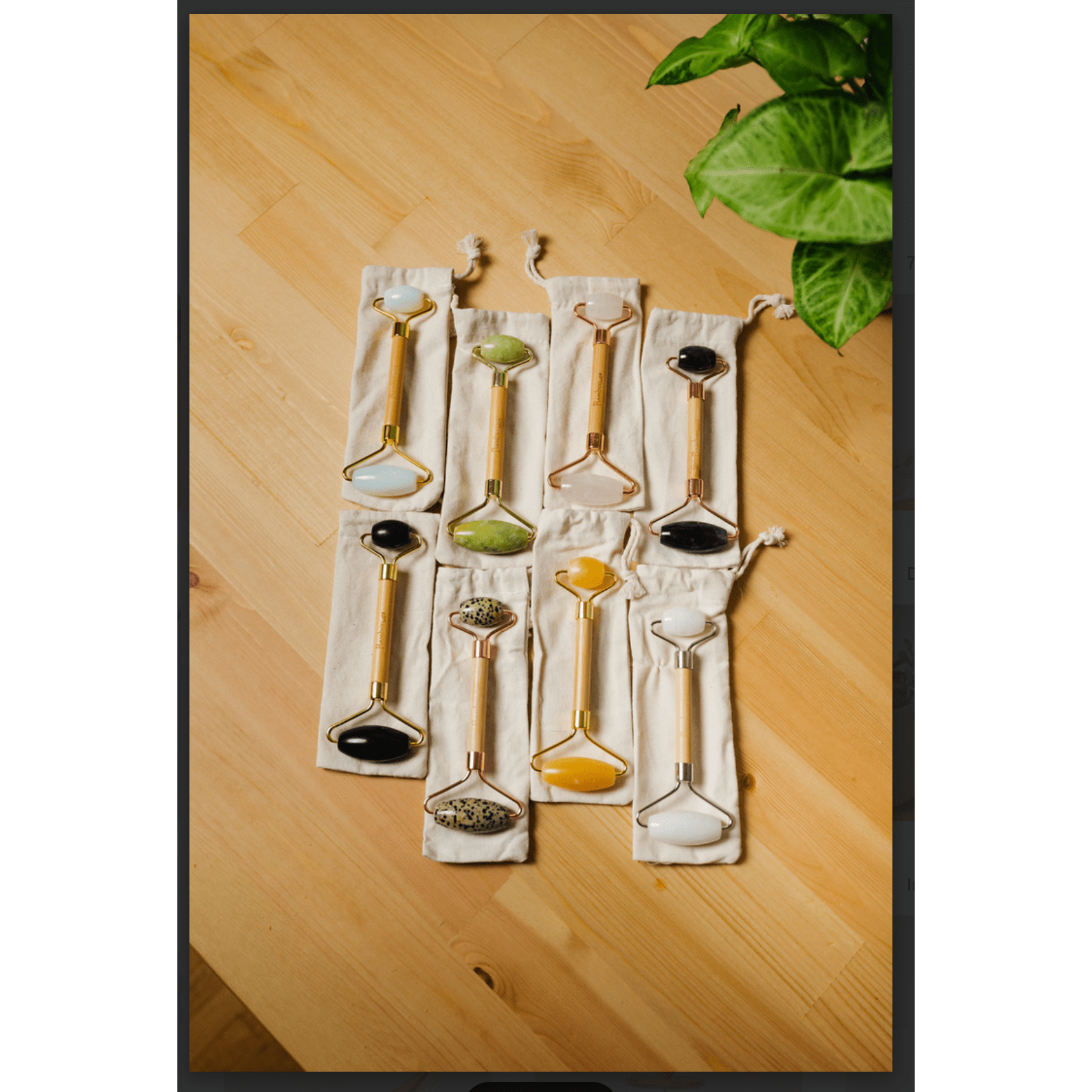 Bamboo Facial Massage Roller | Self Care Holiday Bestseller: White Jade