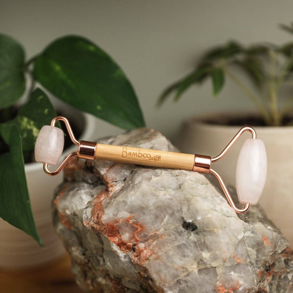 Bamboo Facial Massage Roller | Self Care Holiday Bestseller: White Jade