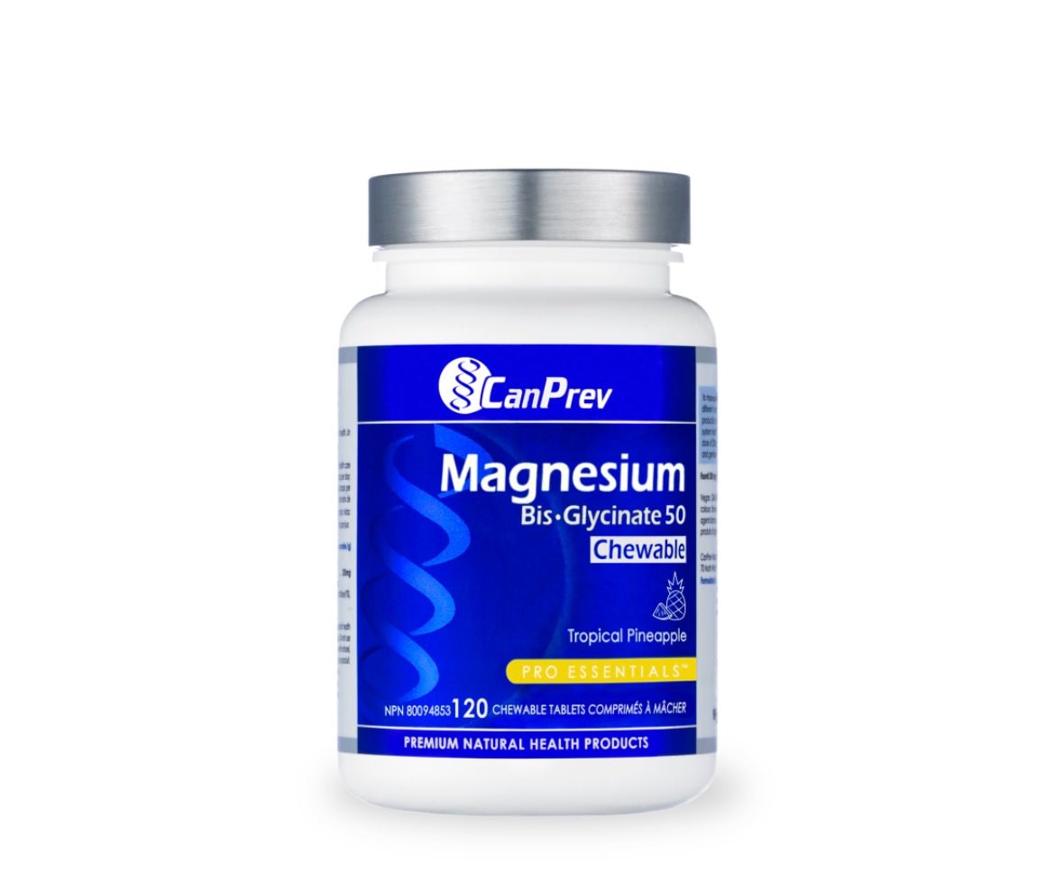 CanPrev Magnesium Bis-Glycinate 50 Chewable Tablets - Tropical Pineapple