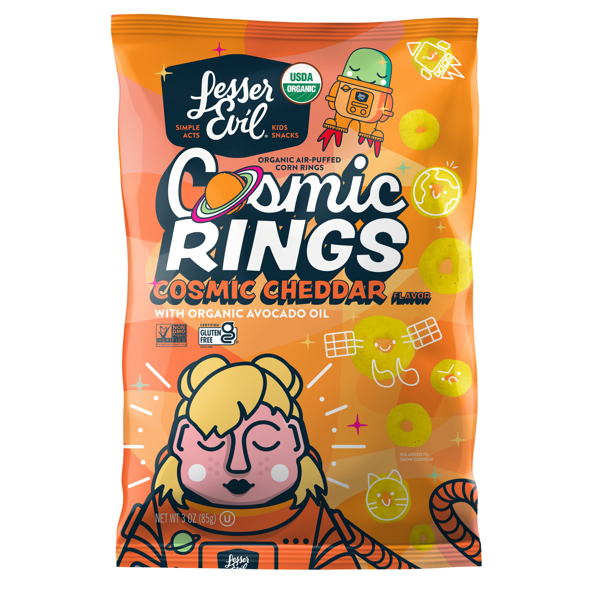 Cosmic Rings, Cosmic Cheddar, 3 oz