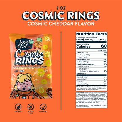 Cosmic Rings, Cosmic Cheddar, 3 oz