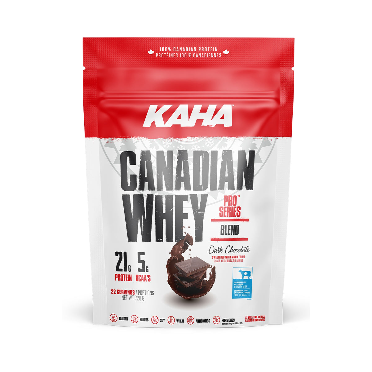 KAHA Canadian Whey Protein - Chocolate 720g - Front of package