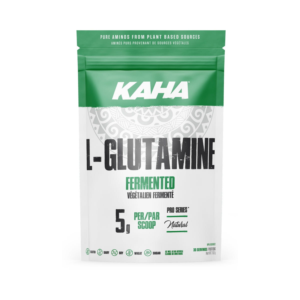 KAHA Plant-Based L-Glutamine 150g - Front of package