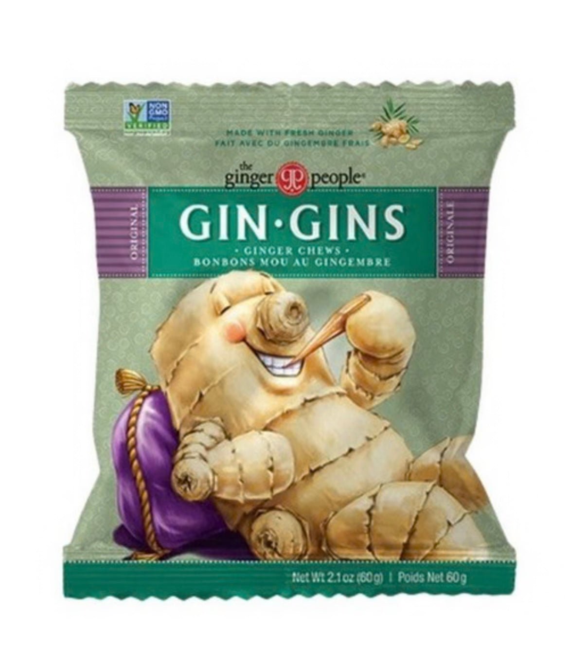 Ginger People Original Gin Gins Ginger Chewy Candies 60 Grams