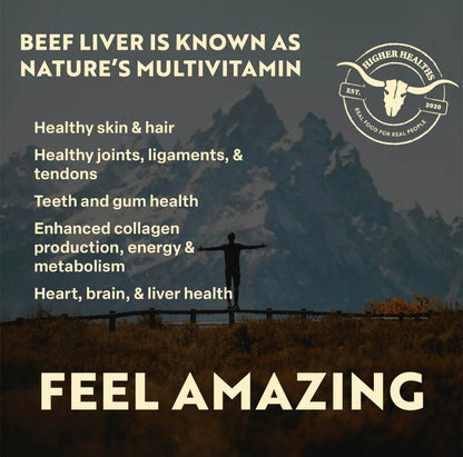 Higher Healths Beef Liver - Nature’s Multivitamin Bag, 180 capsules