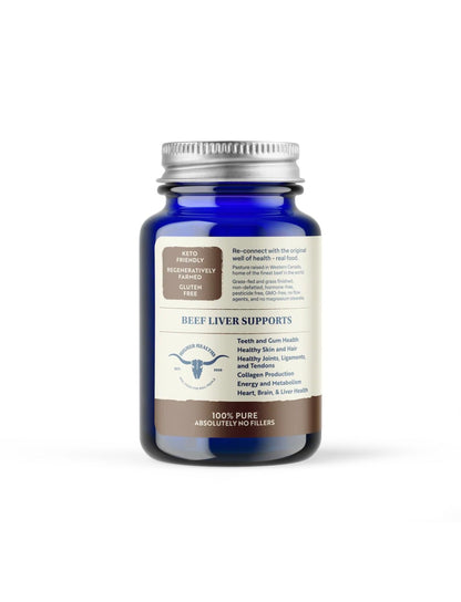 Higher Healths Beef Liver - Nature’s Multivitamin Glass Bottle, 180 capsules