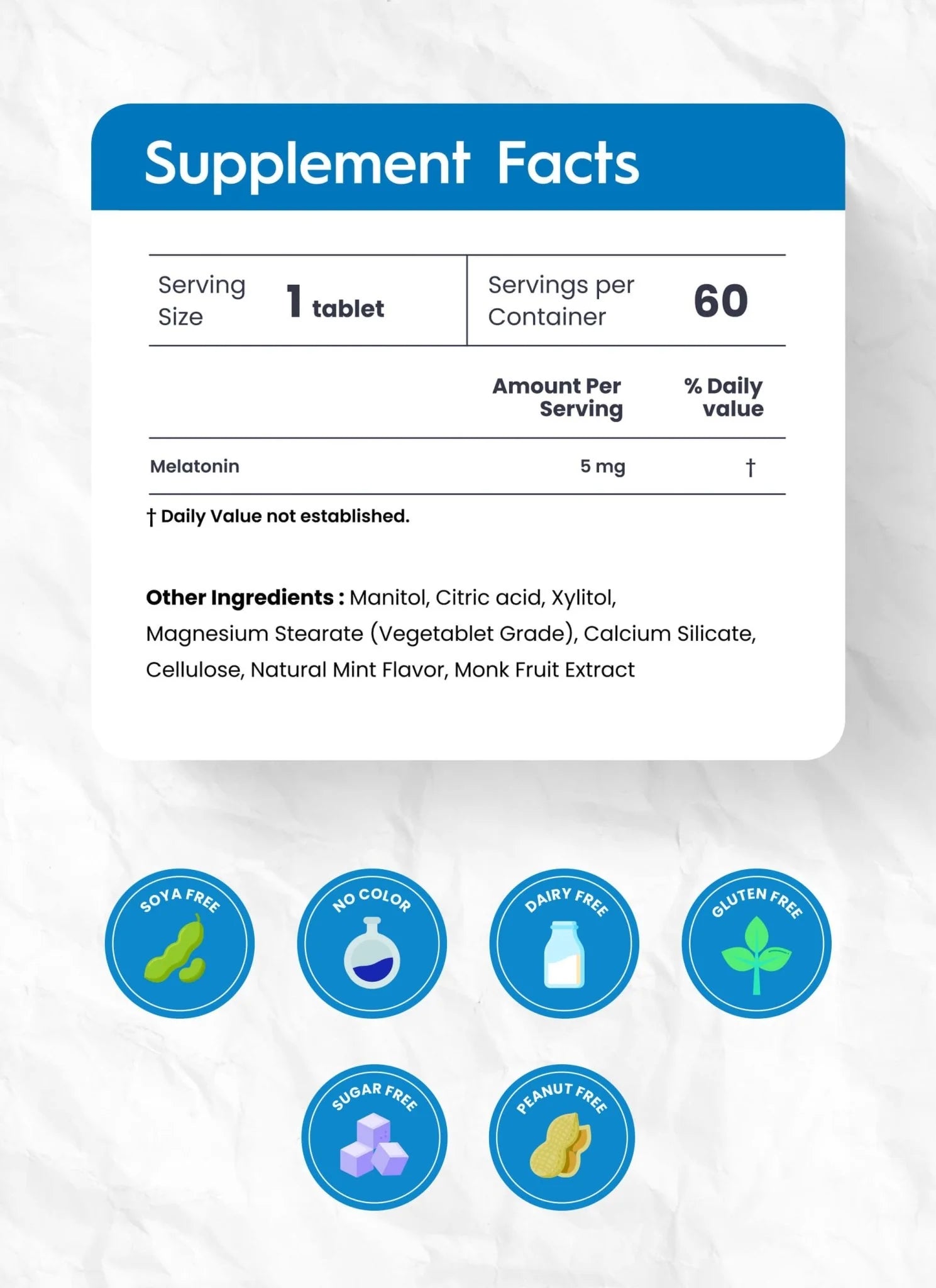 Nutra Meltz Melatonin 5mg Fast-Dissolve Tablets