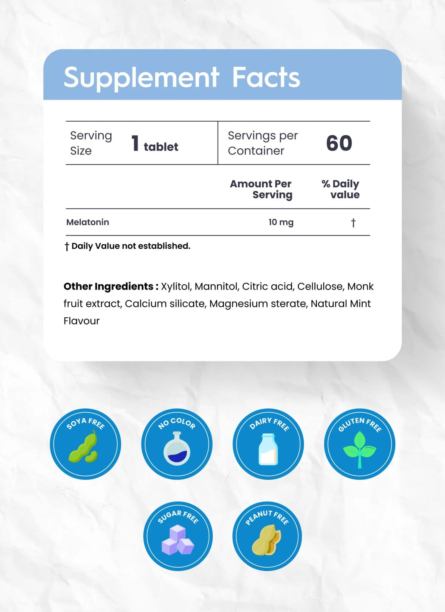 Nutra Meltz Melatonin Max 10 mg Fast-Dissolve Tablets