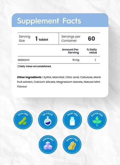 Nutra Meltz Melatonin Max 10 mg Fast-Dissolve Tablets