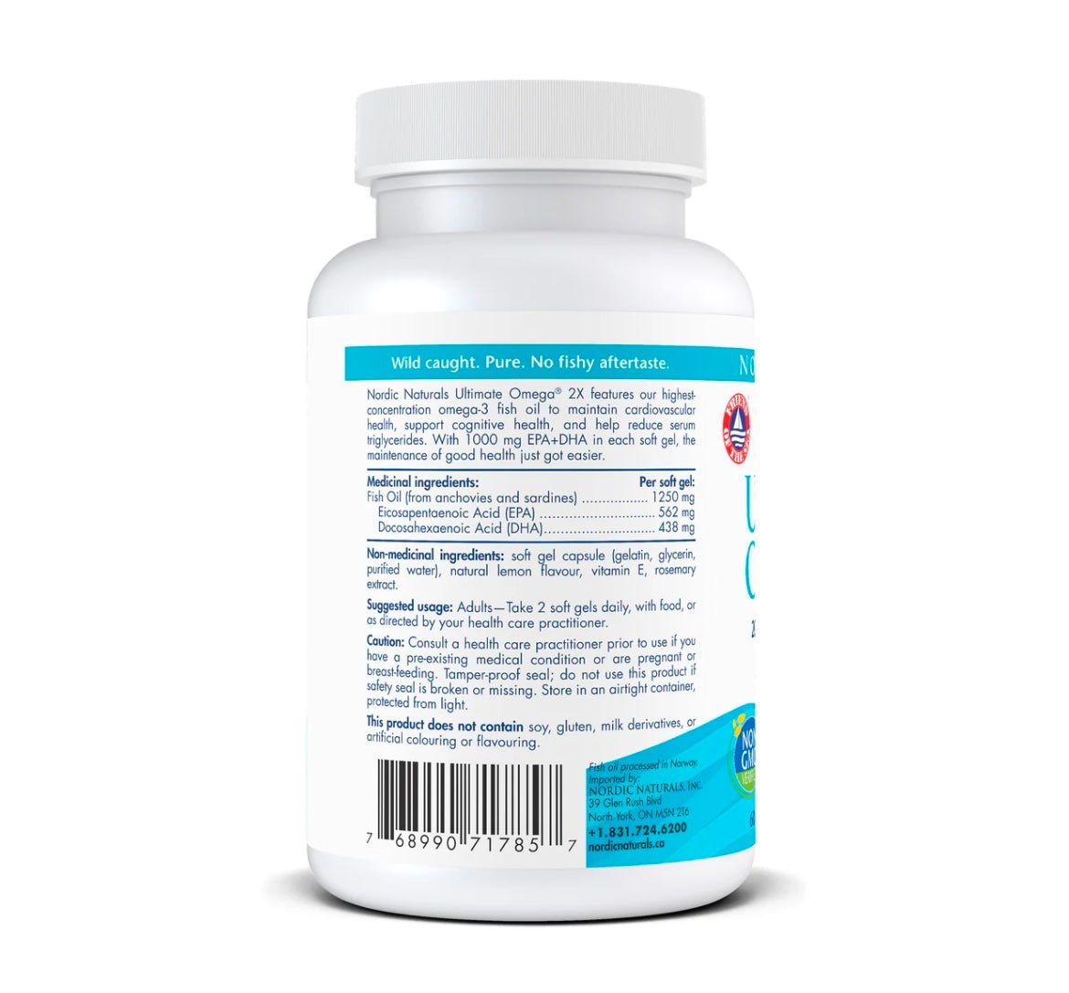 Nordic Naturals, Ultimate Omega 2X, Lemon, 60 capsules