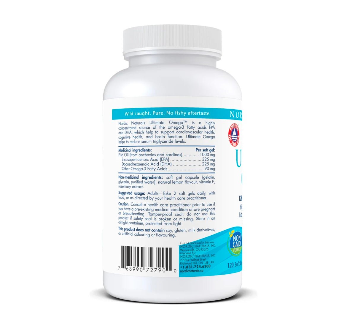 Nordic Naturals Ultimate Omega, Lemon, 120 capsules