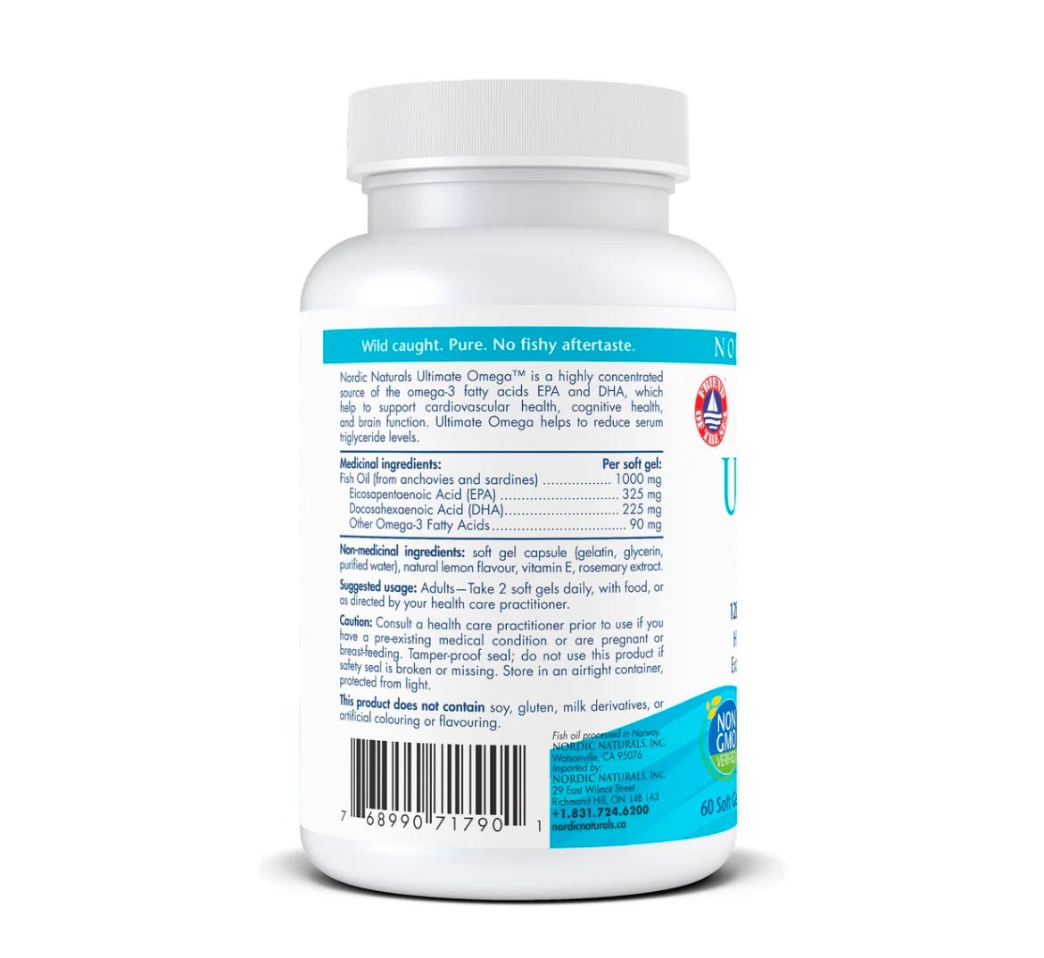 Nordic Naturals Ultimate Omega, Lemon, 60 capsules