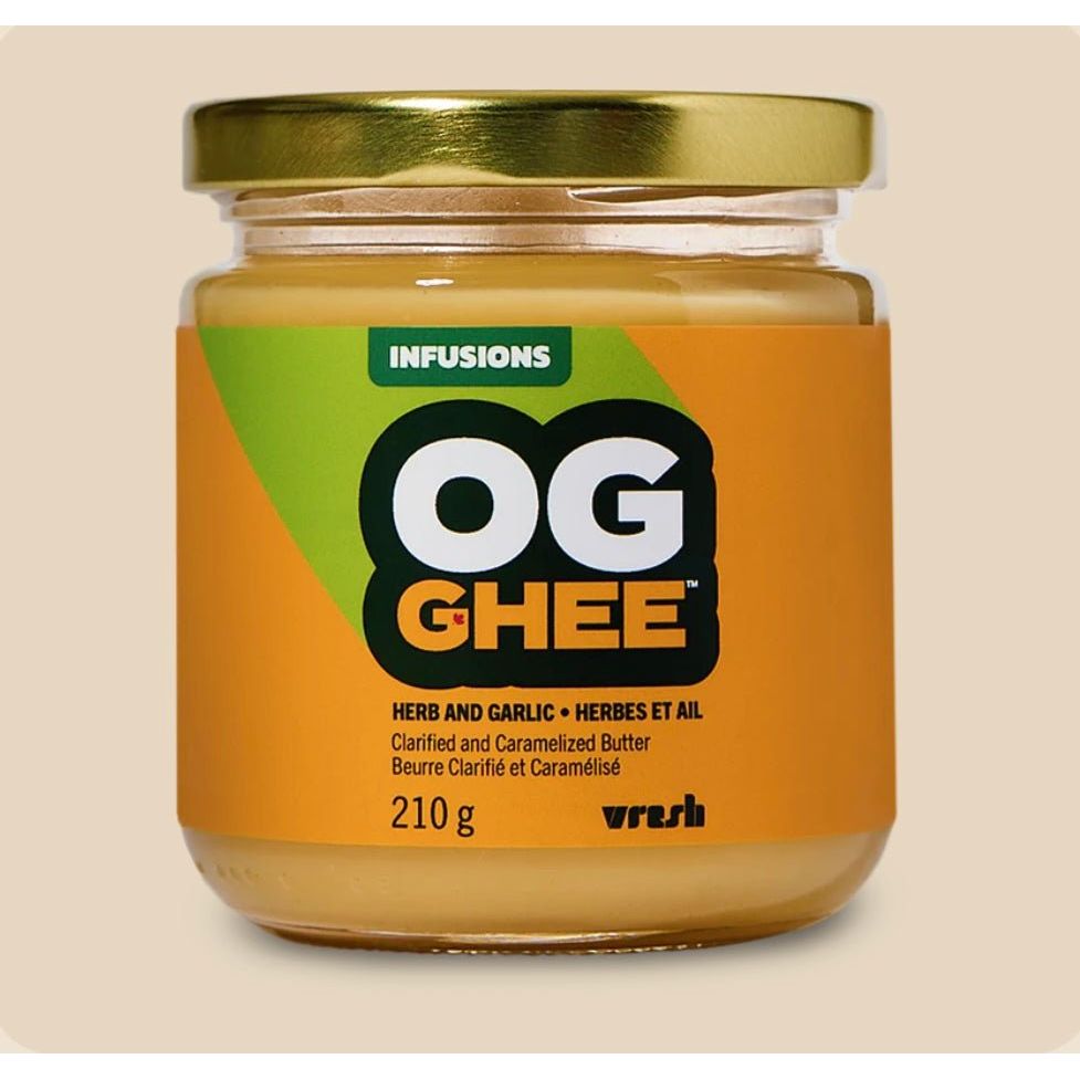 OG Ghee Herb & Garlic Infused Clarified & Caramelized Butter 210g