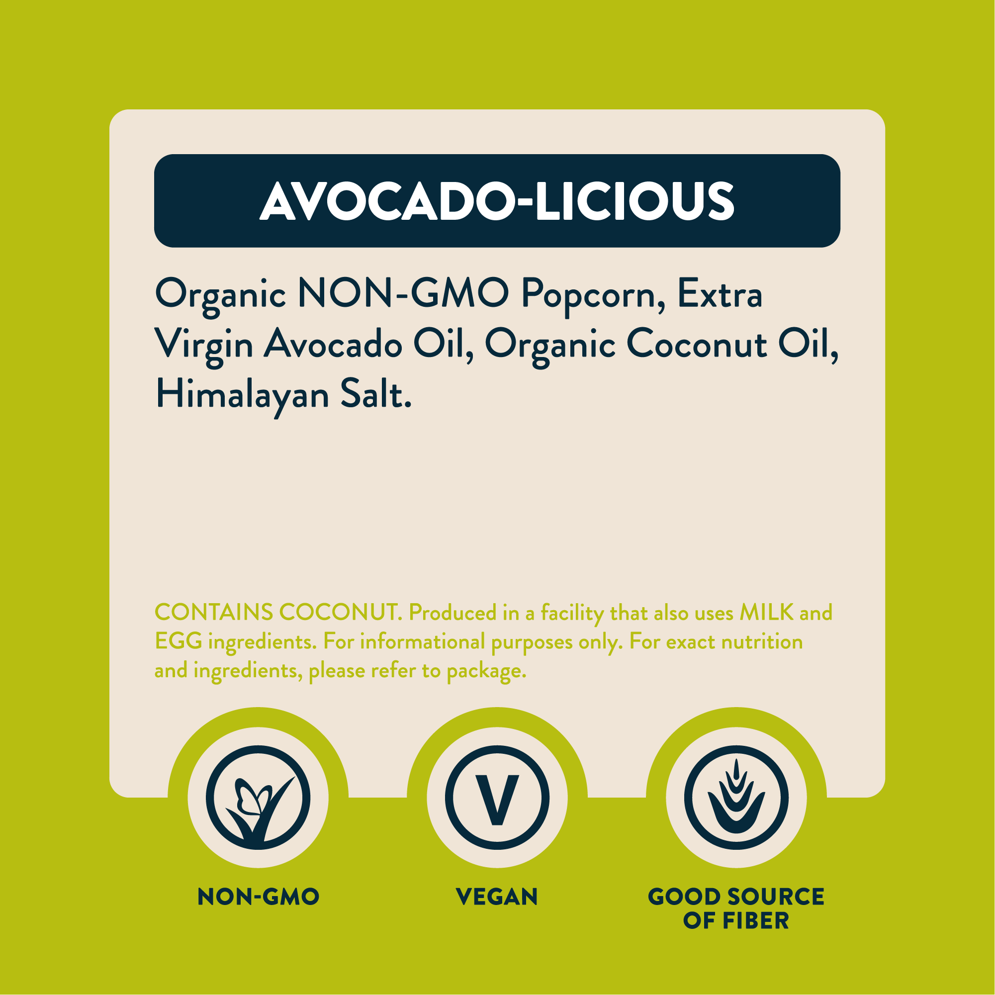Organic Popcorn, Avocado-licious 4.6 oz