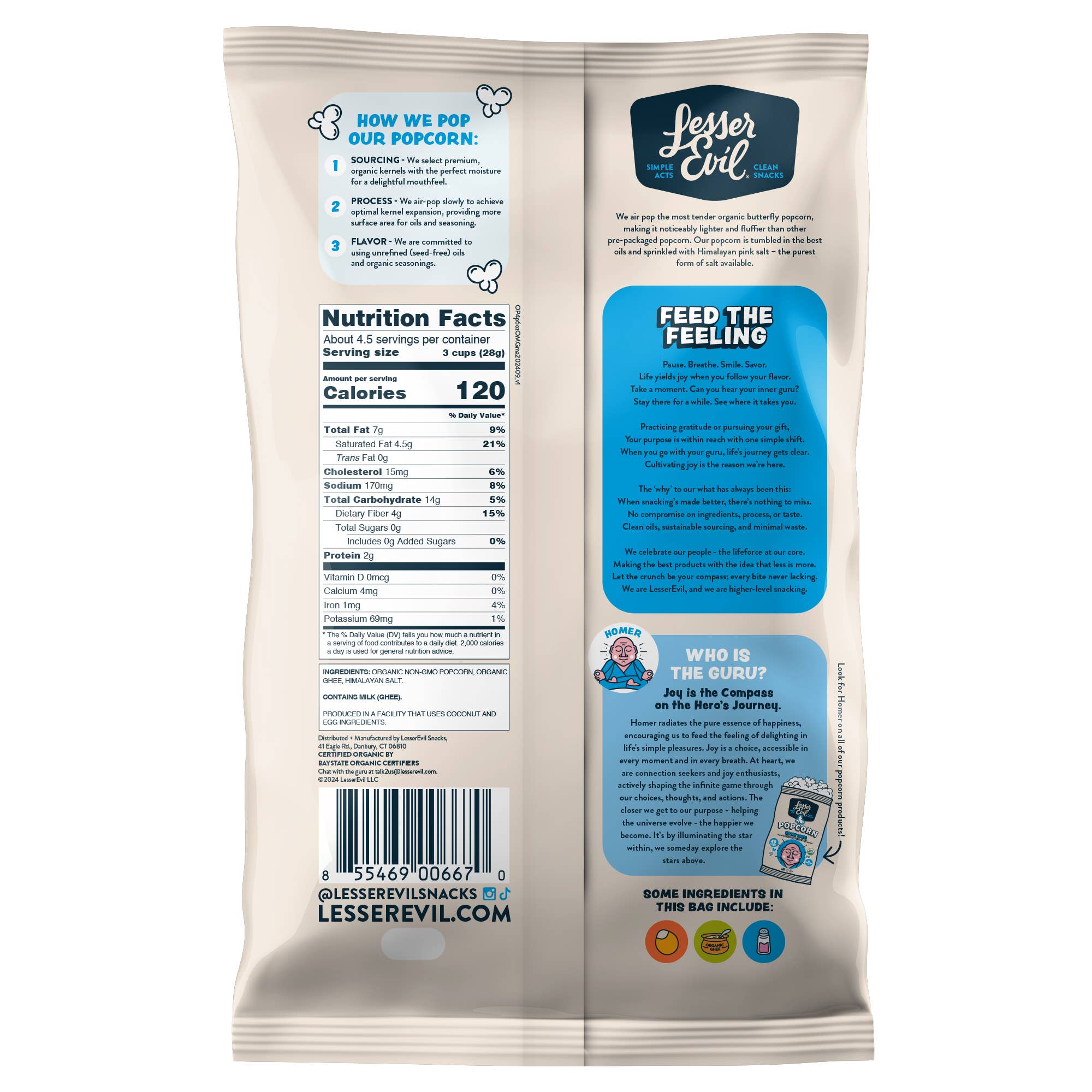 Organic Popcorn, Oh My Ghee 4.6 oz