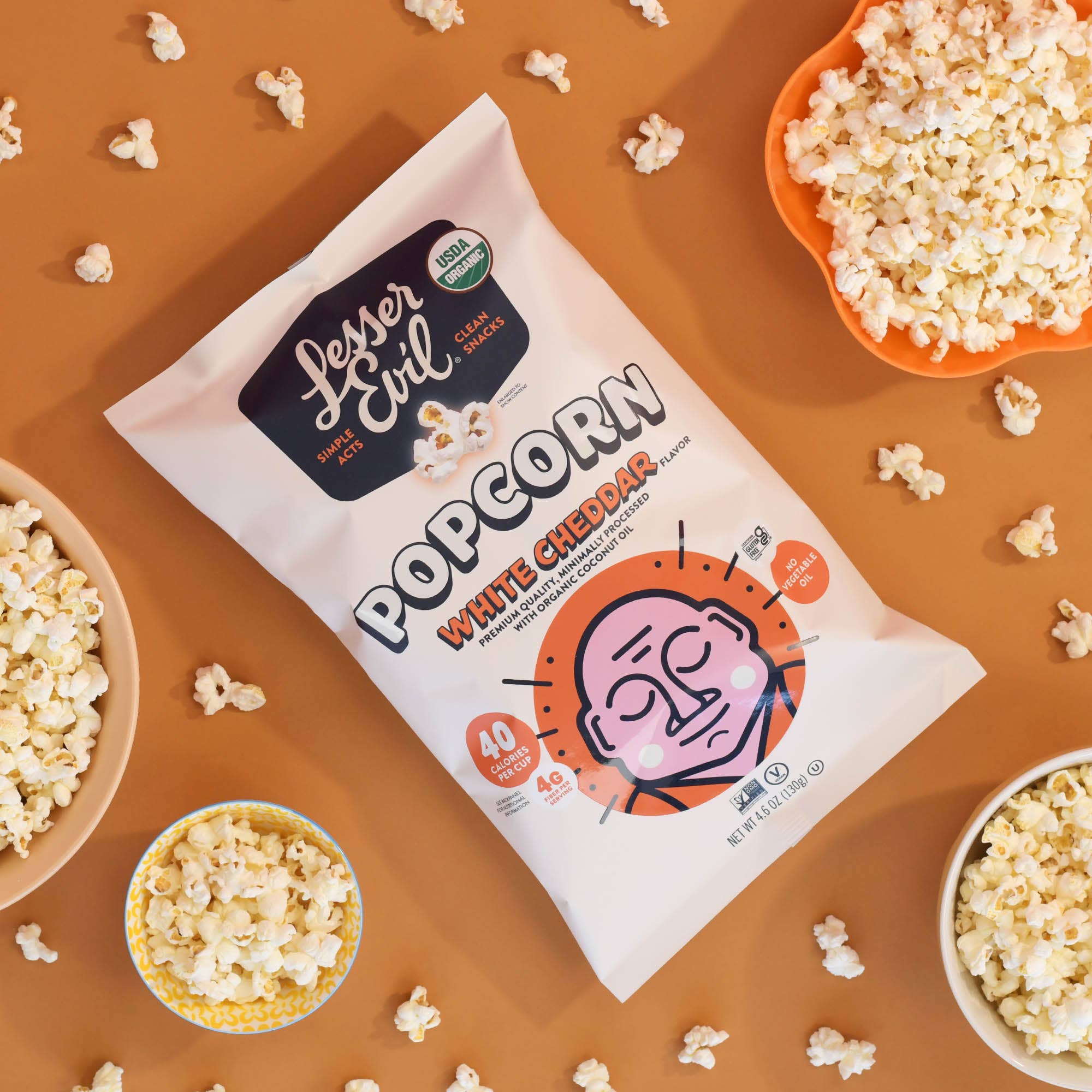 Organic Popcorn, White Cheddar Flavor 4.6 oz