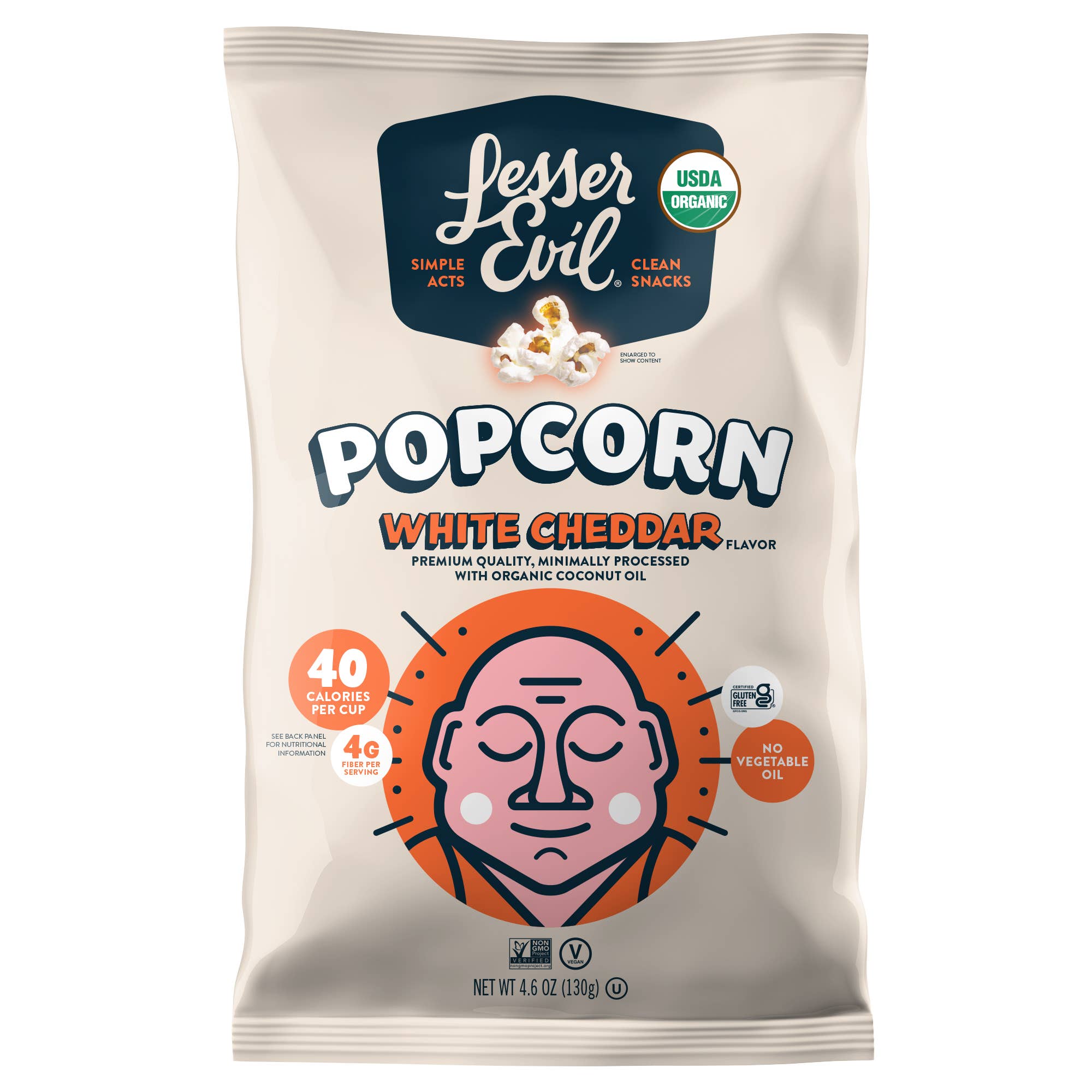 Organic Popcorn, White Cheddar Flavor 4.6 oz