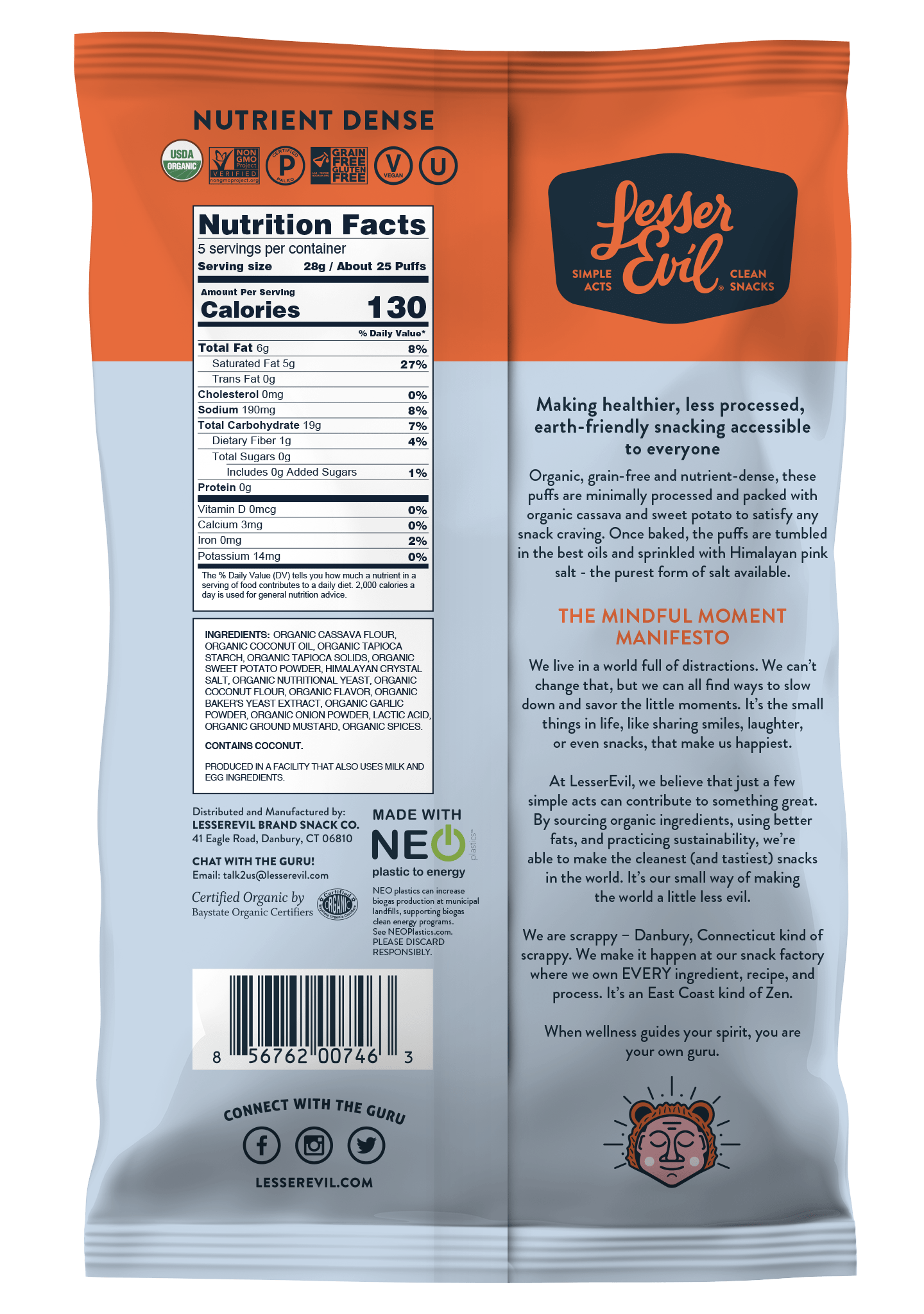 Paleo Puffs, "No Cheese" Cheesiness 5 oz