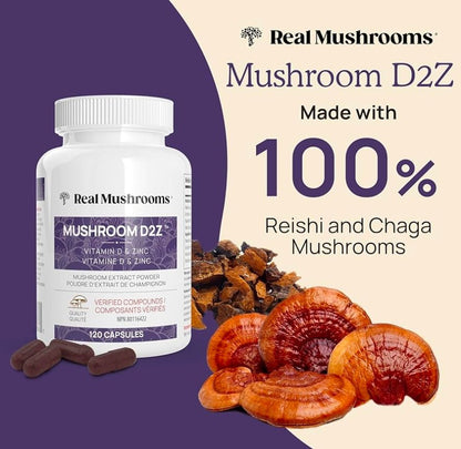 Real Mushrooms Vitamin D2Z 120 capsules