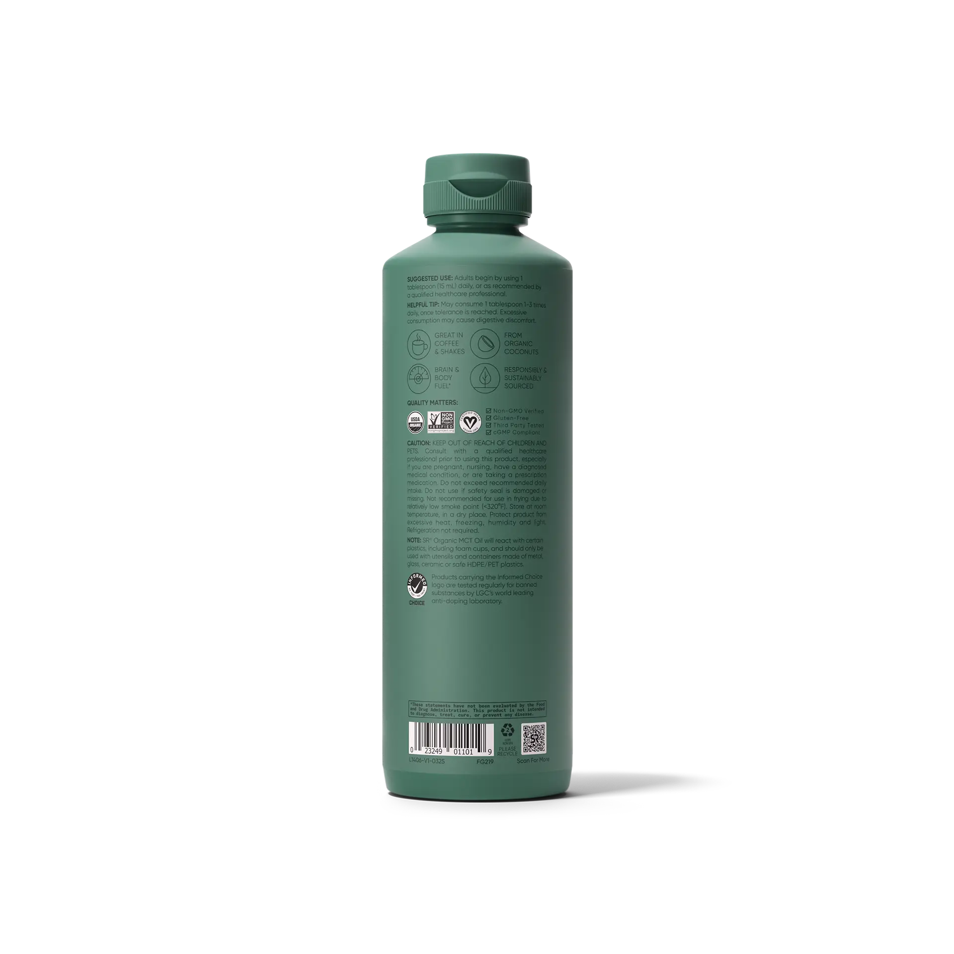 Sports Research Premium MCT Oil 473ml (16 oz) - Pure C8 & C10 from Coconuts