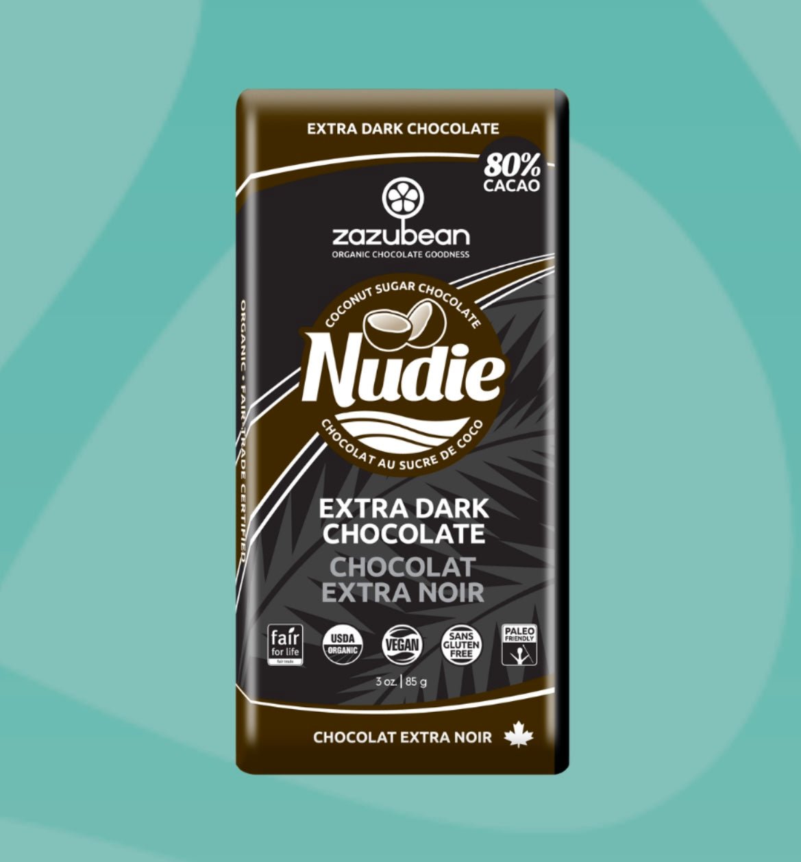 Zazubean Nudie: Extra Dark Chocolate 85g