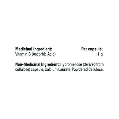 Thorne Ascorbic Acid 1000mg Capsules - Pure Crystalline Vitamin C