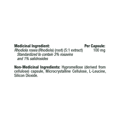 Thorne Rhodiola 100mg Capsules - Adaptogenic Stress Support