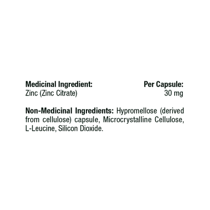 Thorne Zinc Citrate 30mg Capsules - Superior Absorption Formula