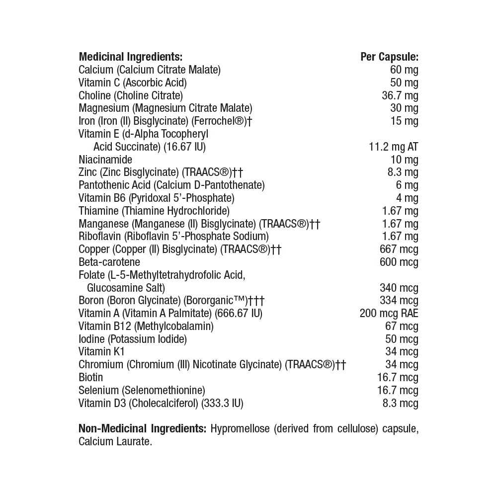 Thorne Basic Prenatal Capsules - Complete Prenatal Nutrition Formula